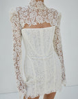 VIRESCO MINI DRESS IN IVORY LACE