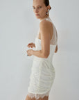 APATITE MINI DRESS IN IVORY FINE LACE - De La Vali