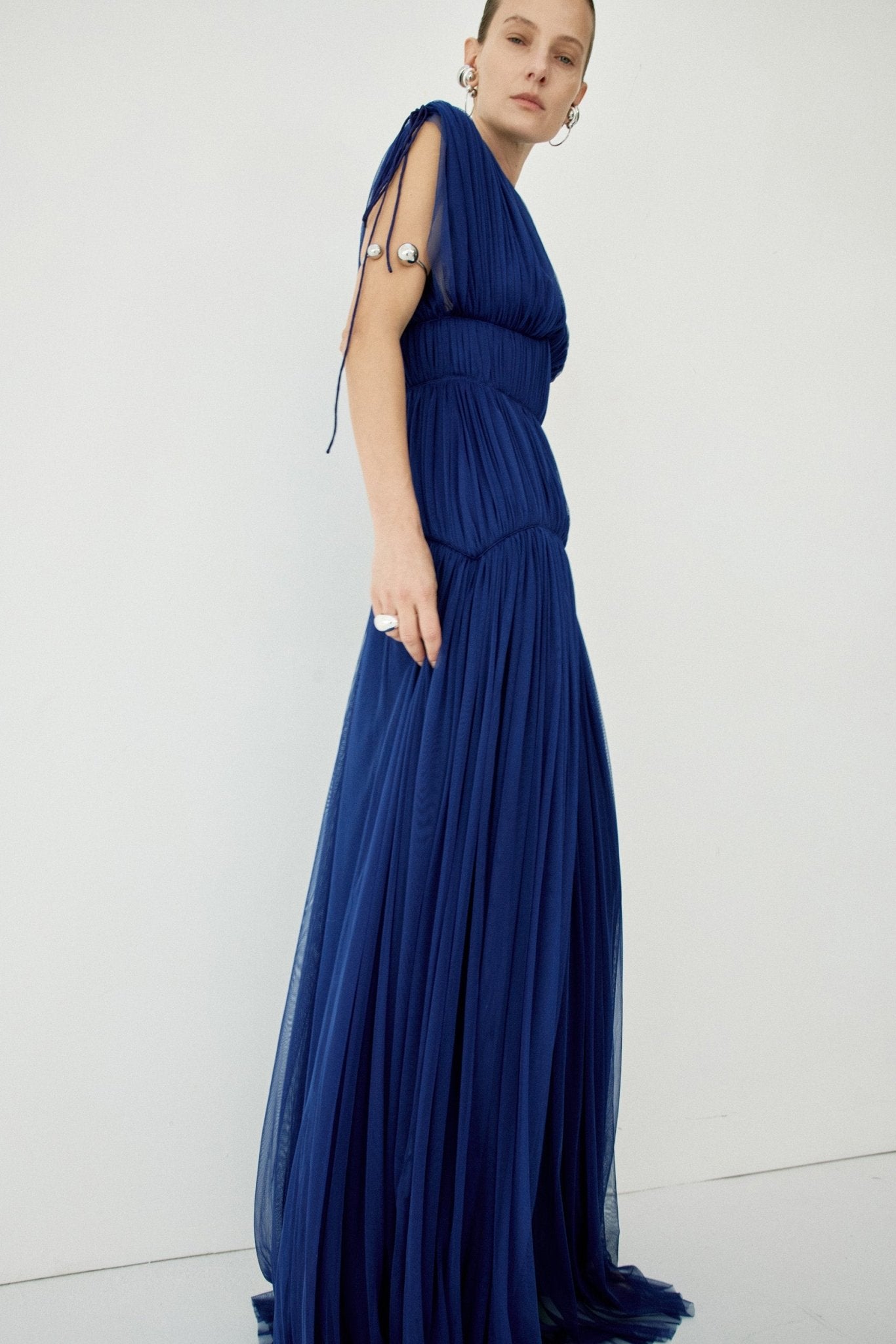 NYMERA MAXI DRESS IN DEEP BLUE TULLE