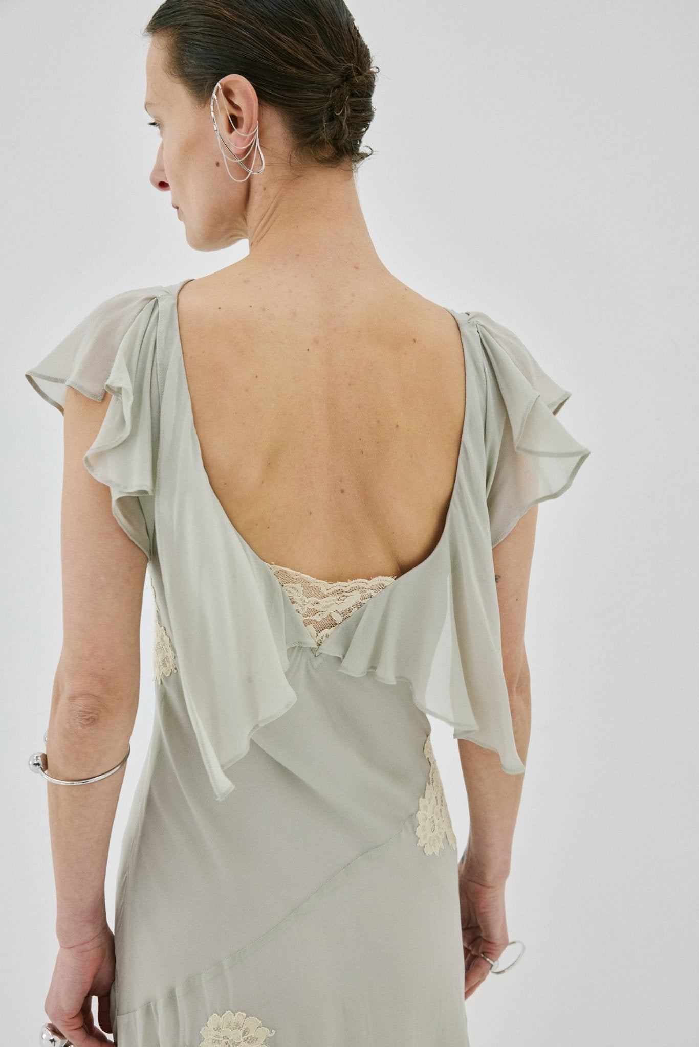 SERENE MIDI DRESS IN STONE BEIGE