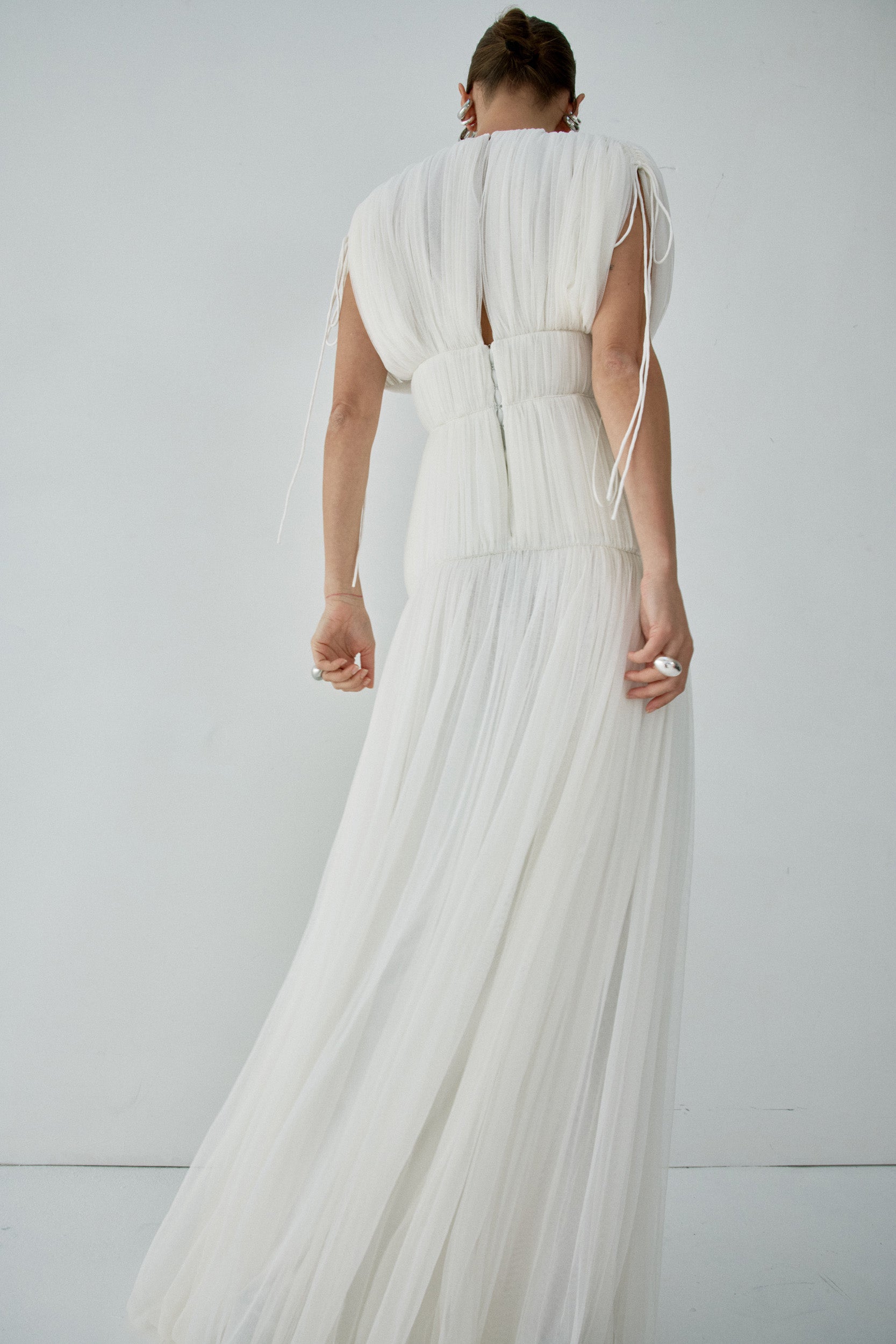 NYMERA MAXI DRESS IN IVORY TULLE