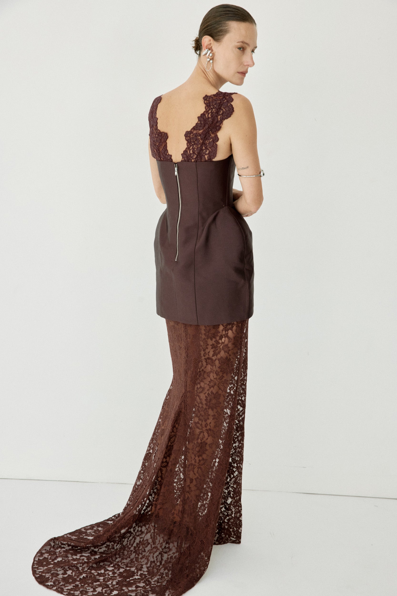 HECATE MAXI DRESS IN PLUM TWILL