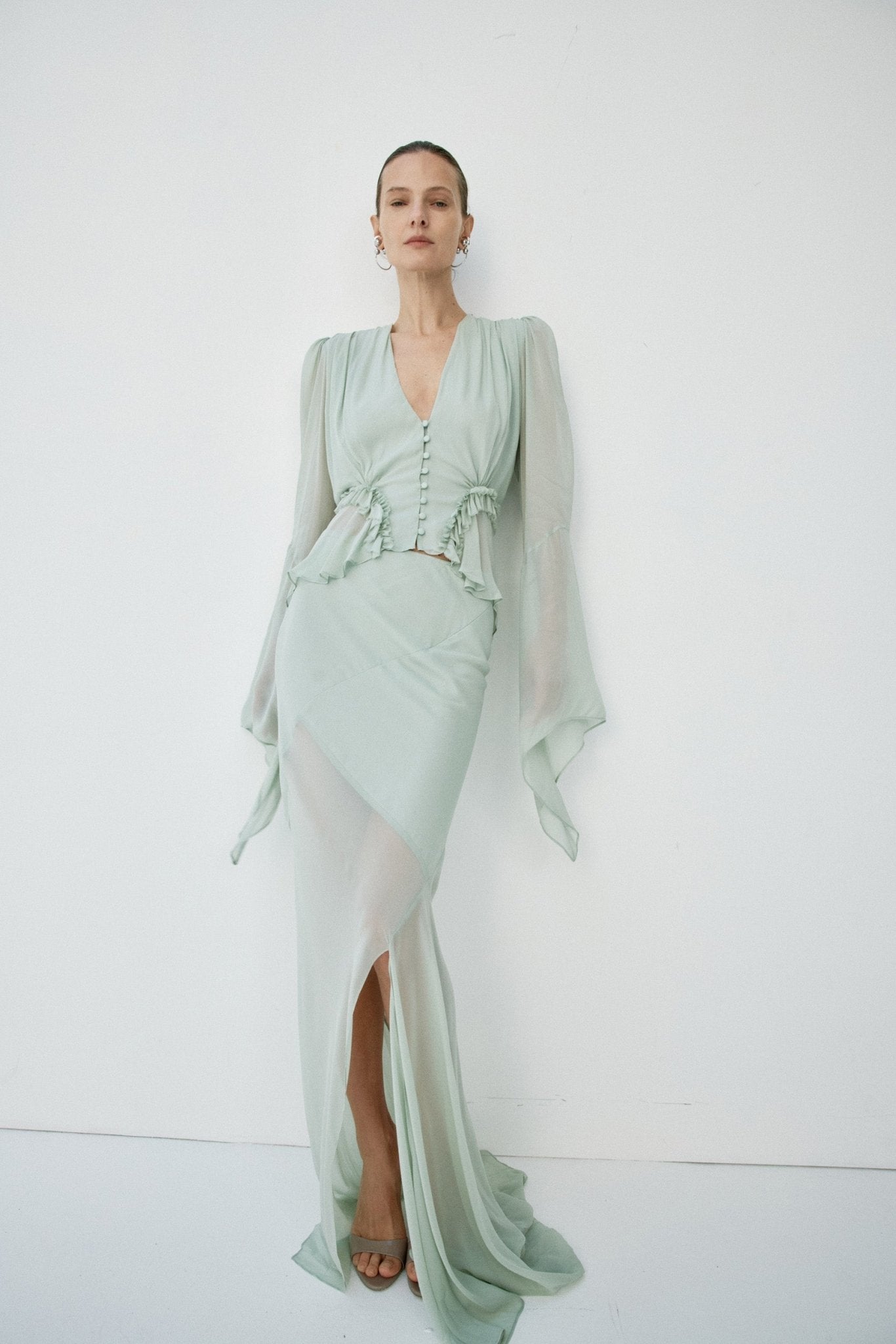 ORYX MAXI SKIRT IN SAGE GREEN