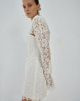 VIRESCO MINI DRESS IN IVORY LACE