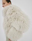 VESPERA JACKET IN CREAM MONGOLIAN FUR