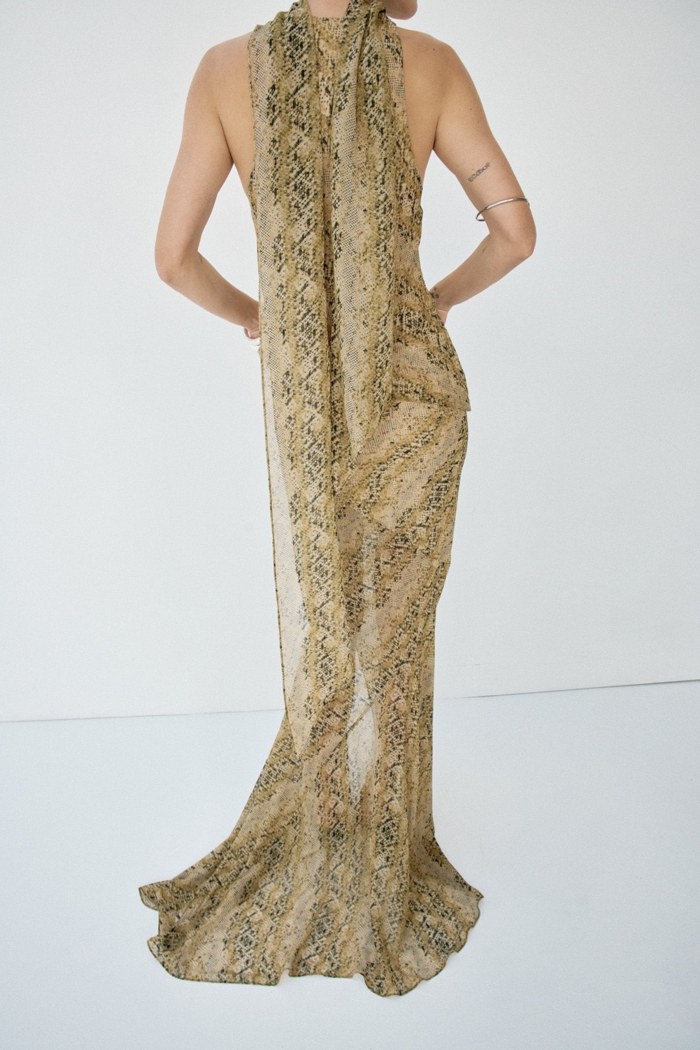 ORYX MAXI SKIRT IN SERPIENTE YELLOW