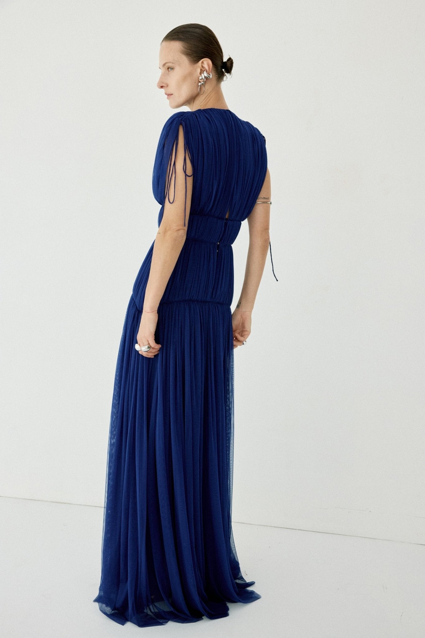 NYMERA MAXI DRESS IN DEEP BLUE TULLE
