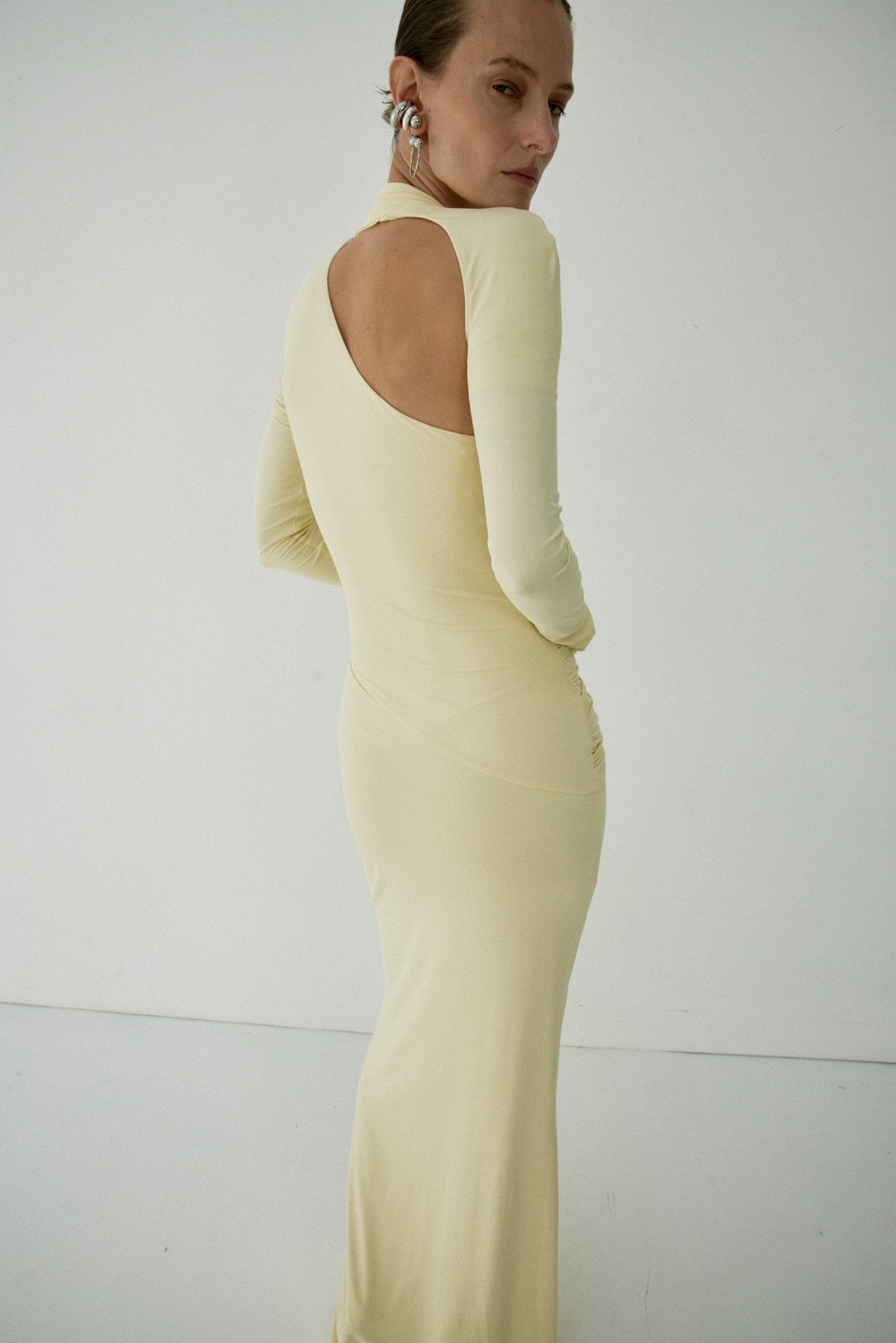 JADE MAXI DRESS IN BUTTERCREAM SPANDEX