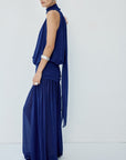 CRUZ MAXI DRESS IN DEEP BLUE CHIFFON