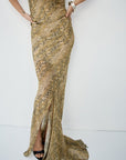 ORYX MAXI SKIRT IN SERPIENTE YELLOW