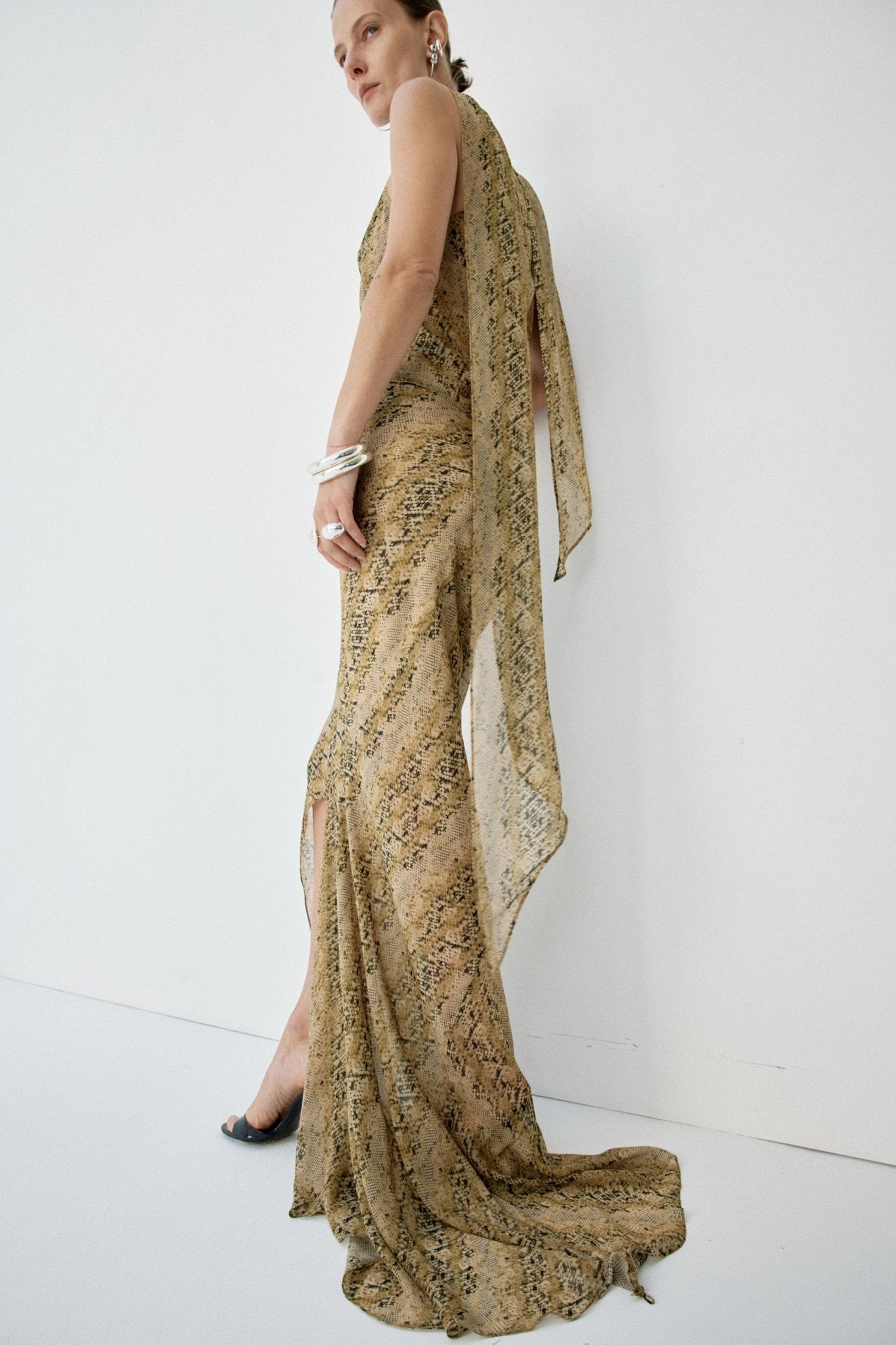 ORYX MAXI SKIRT IN SERPIENTE YELLOW