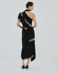FENELLA MIDI DRESS IN BLACK SPANDEX