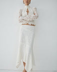 FAELA MIDI SKIRT IN IVORY LACE
