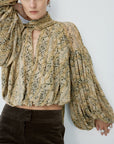 SOLANA TOP IN SERPIENTE YELLOW CHIFFON