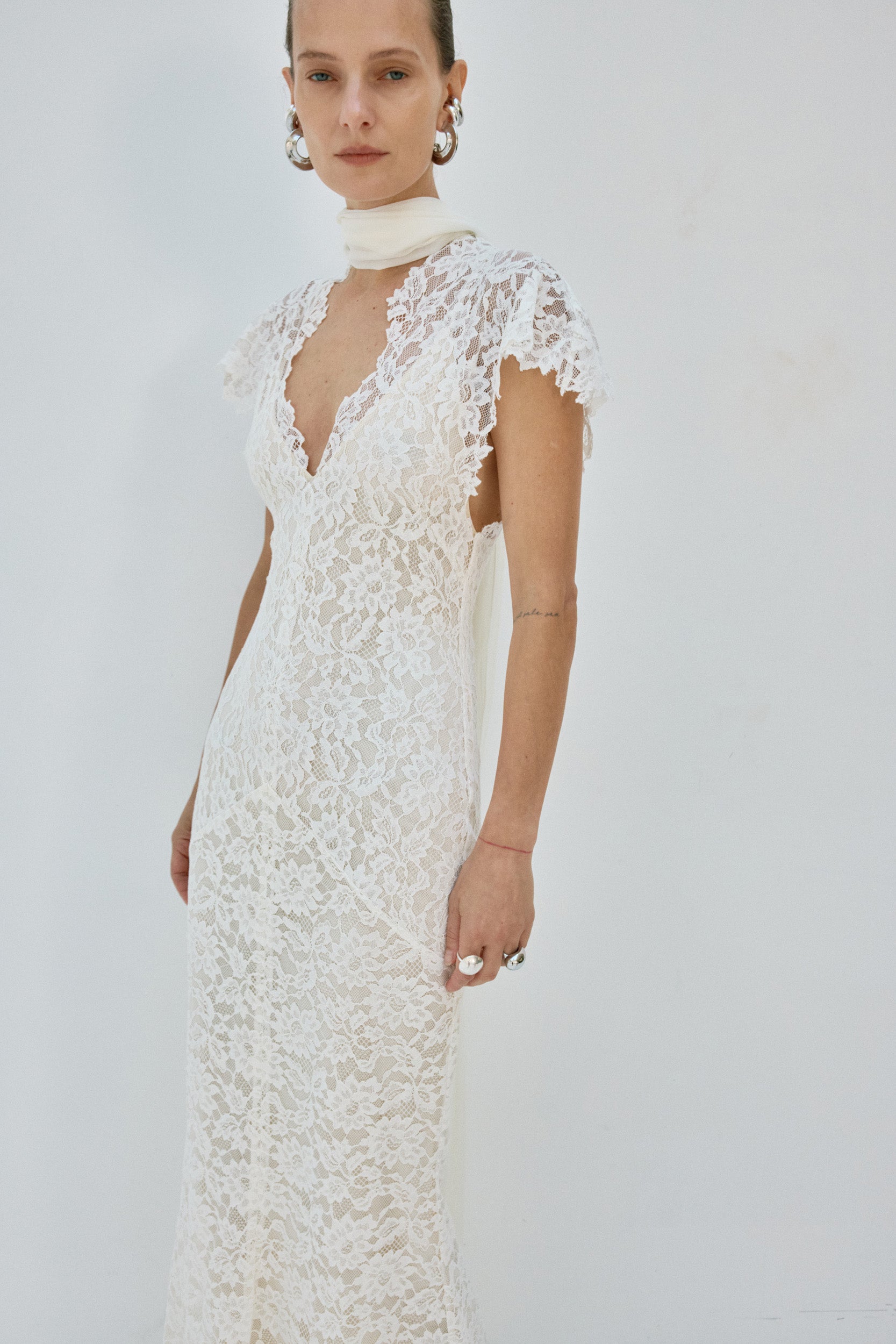 SOLINA MAXI DRESS IN IVORY LACE