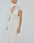 SOLINA MAXI DRESS IN IVORY LACE