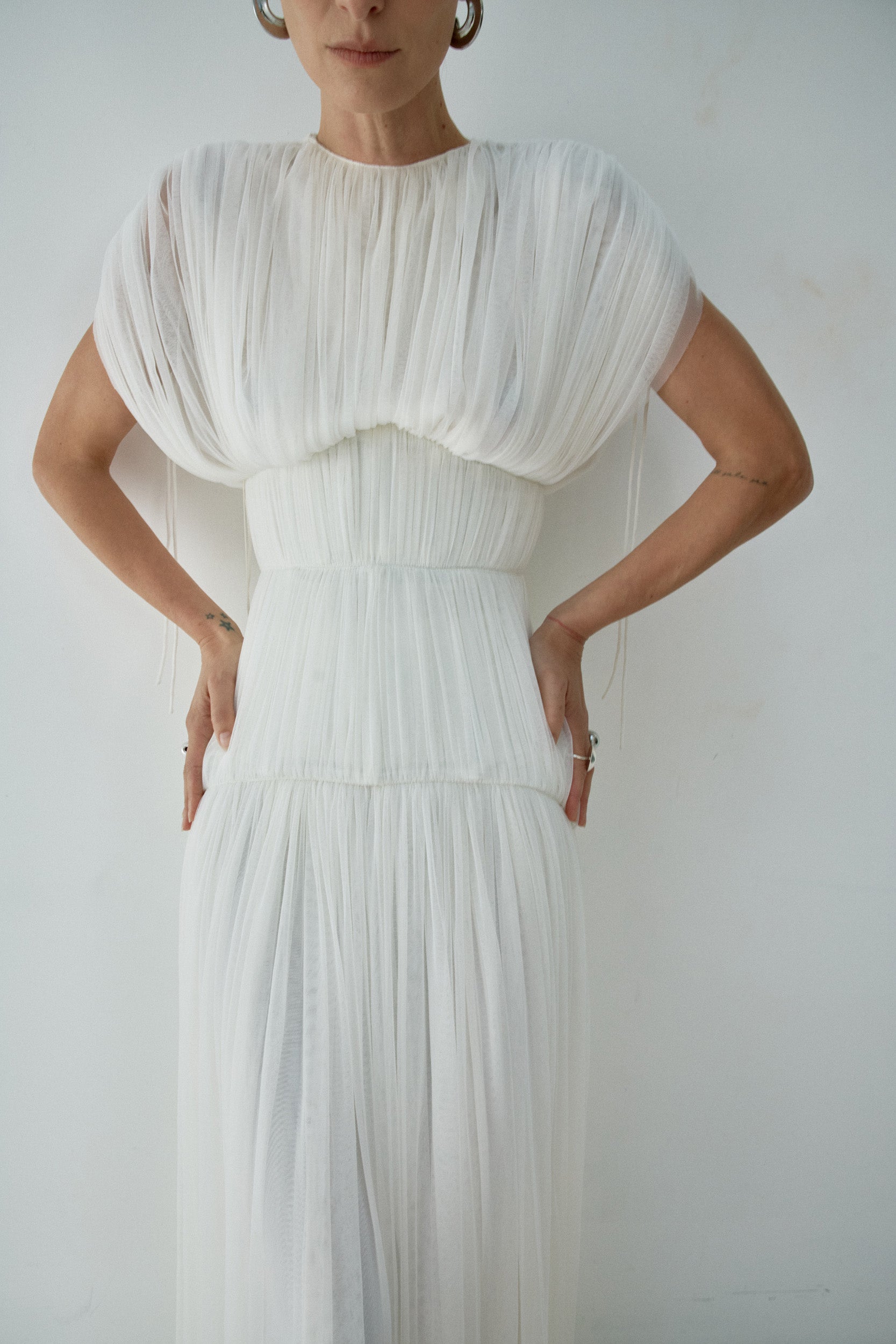 NYMERA MAXI DRESS IN IVORY TULLE