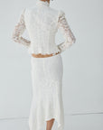 FAELA MIDI SKIRT IN IVORY LACE