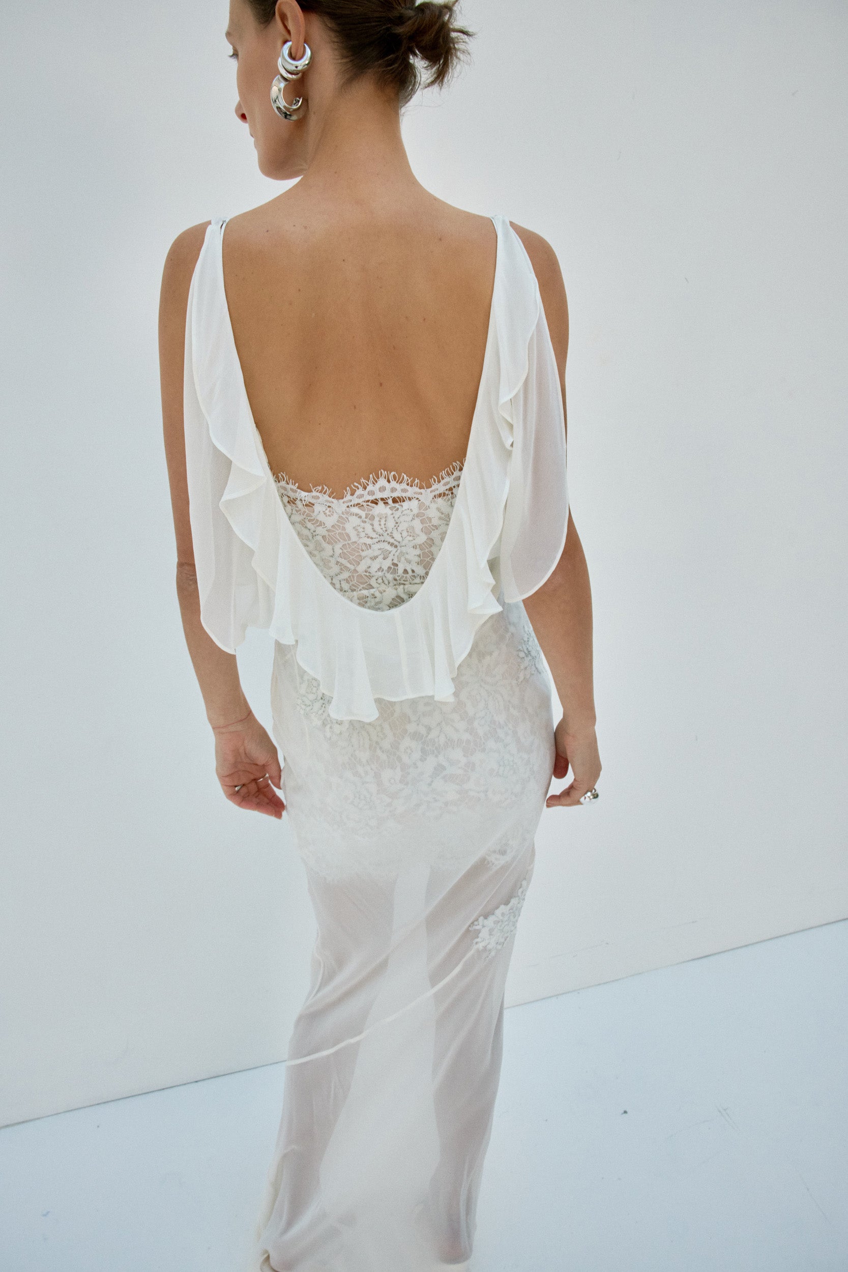 EMERALD MAXI DRESS IN IVORY LACE