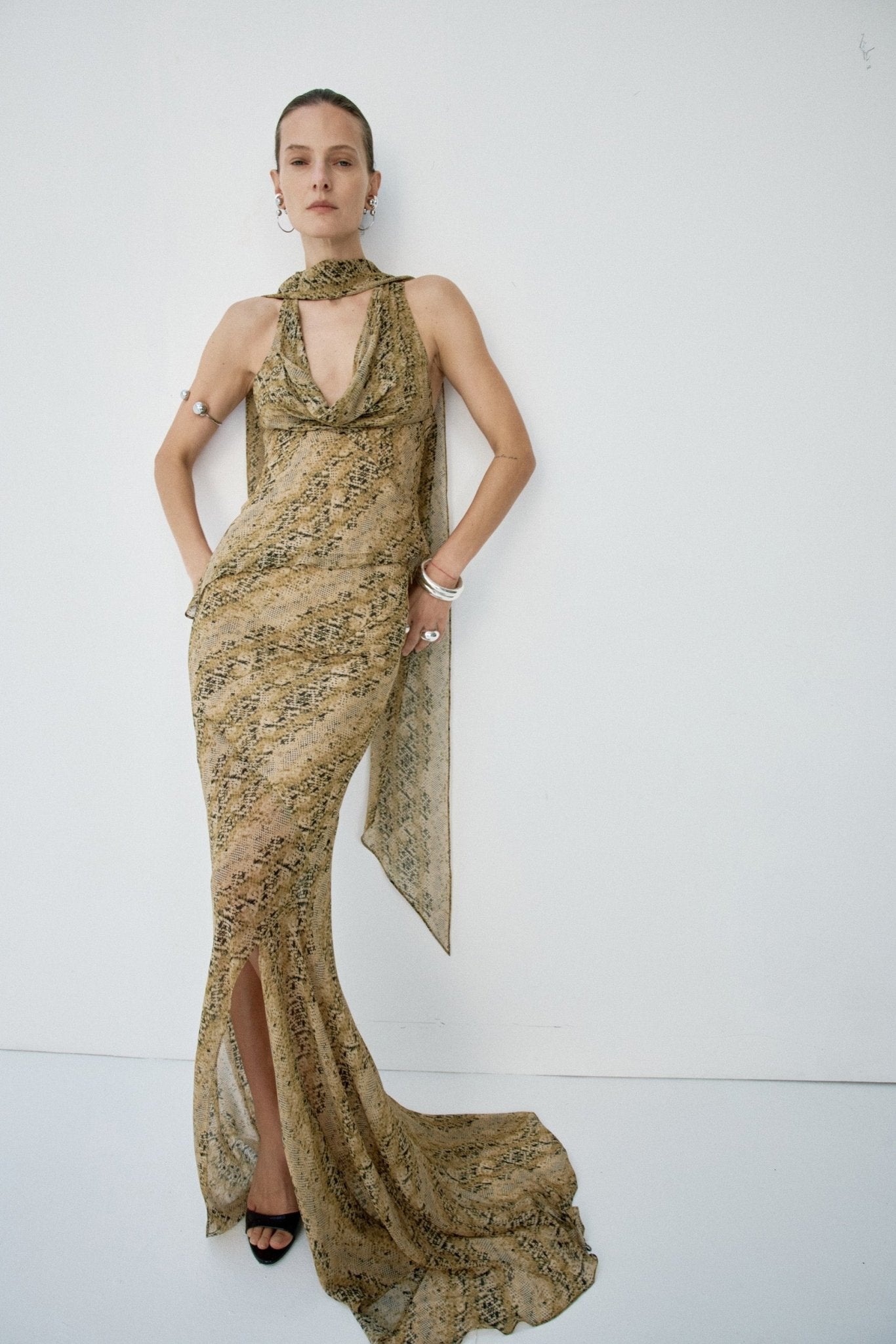 ORYX MAXI SKIRT IN SERPIENTE YELLOW