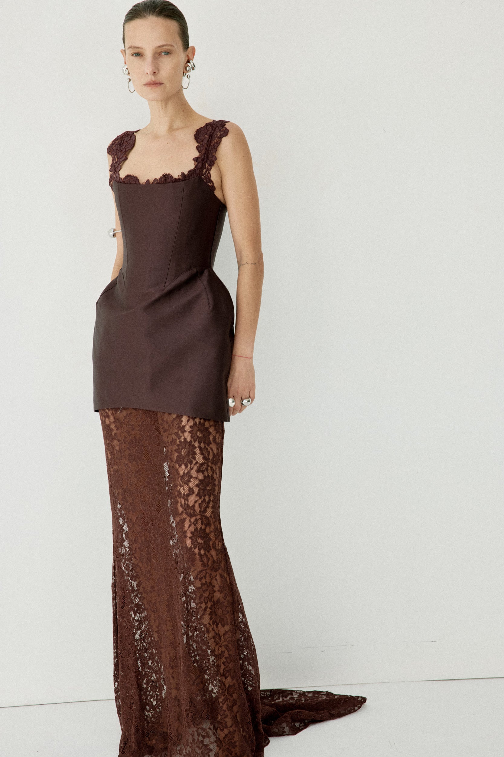 HECATE MAXI DRESS IN PLUM TWILL