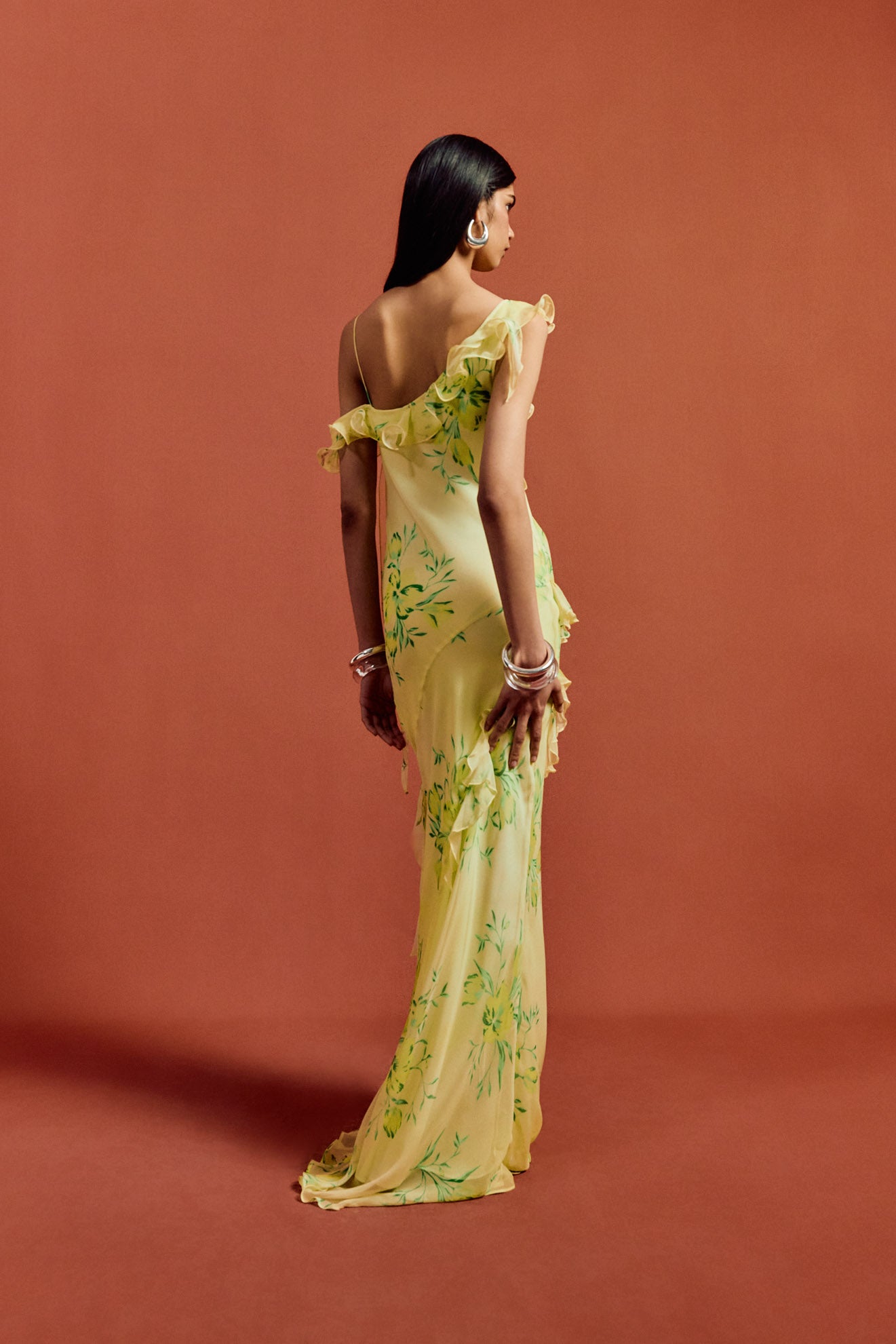 HEMERA MAXI DRESS IN PRIMAVERA - YELLOW SILK CHIFFON - De La Vali