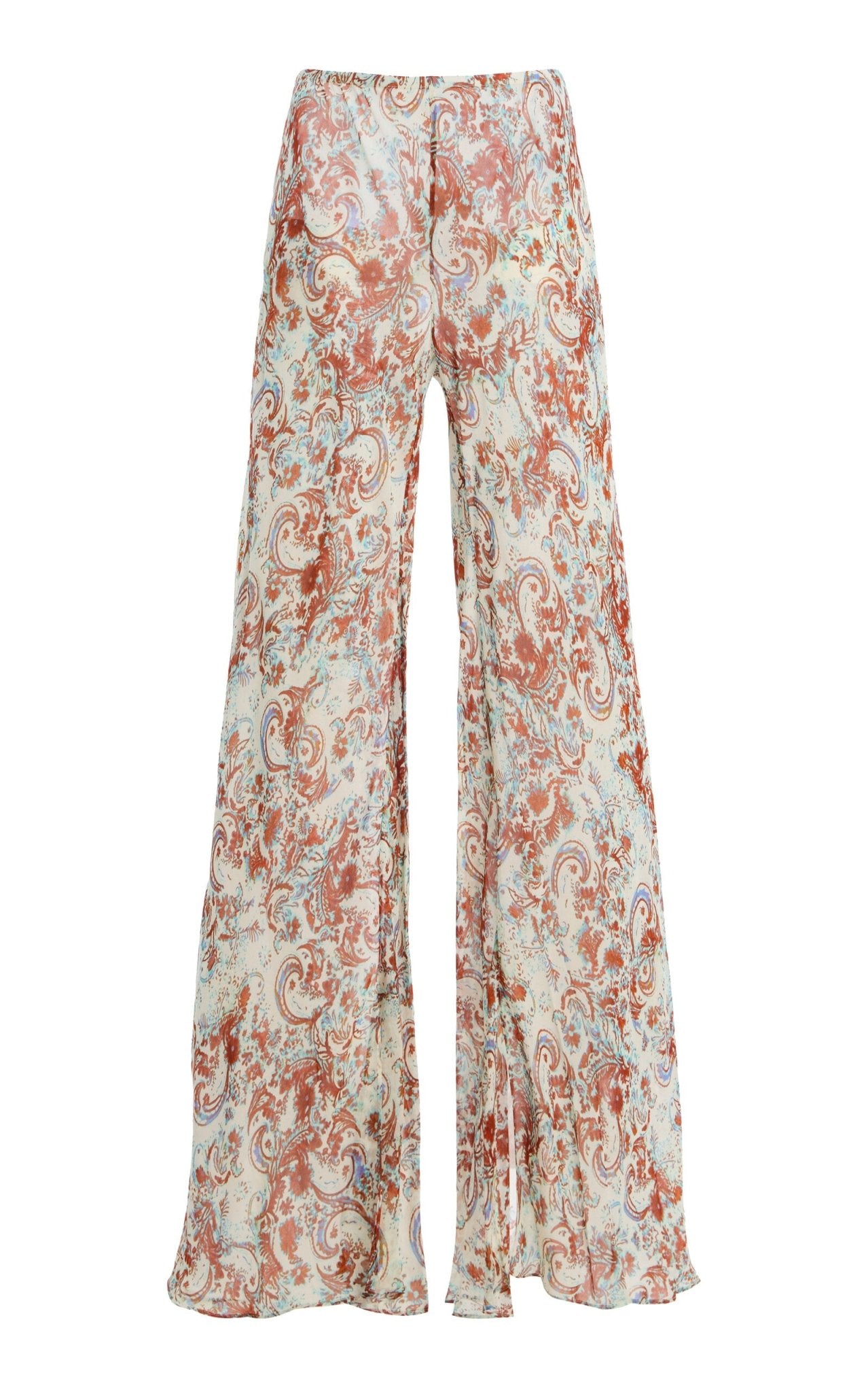 LUMA TROUSERS IN CACHEMIRA PRINT VISCOSE GEORGETTE - De La Vali