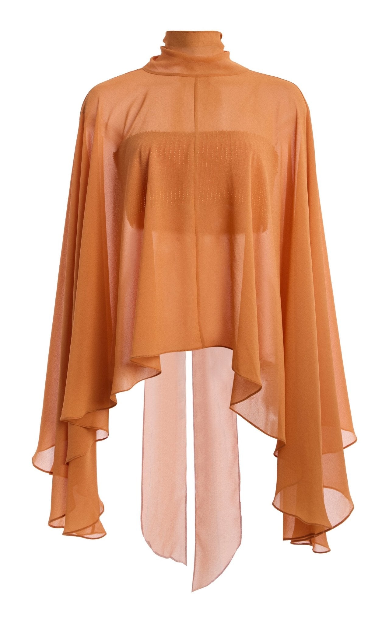 PALMA CAPE & TOP IN ORANGE BEADED MESH - De La Vali
