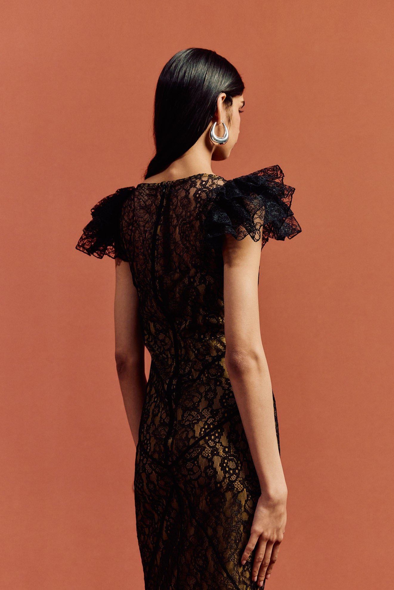 NEPHELE MAXI DRESS IN BLACK LACE - De La Vali