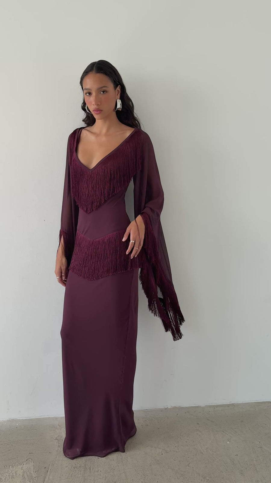 CRISTAL MAXI DRESS IN EARTH CHIFFON
