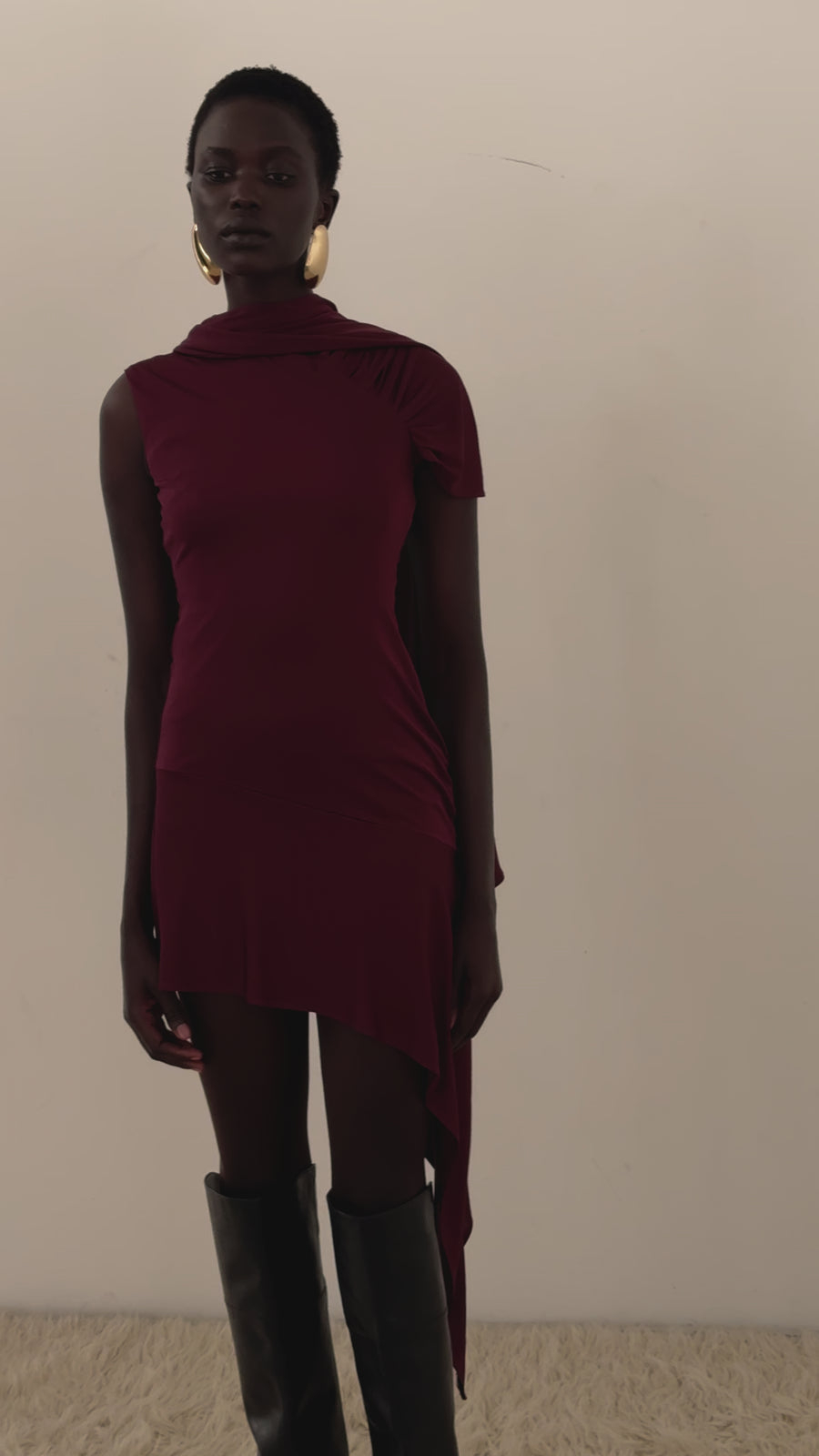 BRUBRU MINI DRESS IN RAYON JERSEY