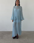 TERRAN MAXI DRESS IN SKY GEORGETTE CHIFFON