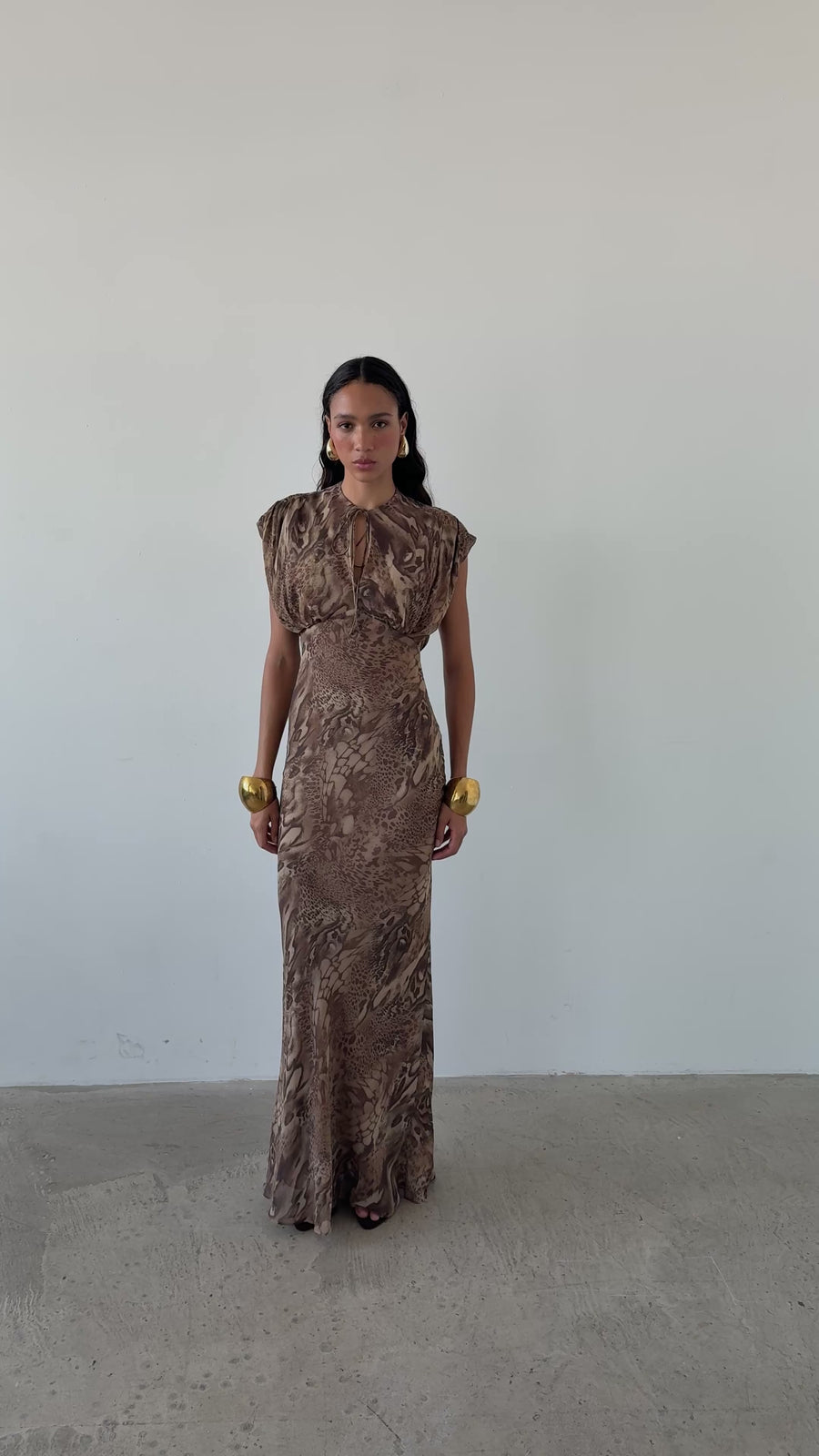 CERES MAXI DRESS IN GUEPARDO GEORGETTE CHIFFON