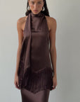 KHAMSIN MAXI DRESS IN CEDAR SILK SATIN