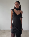 LESTE MAXI DRESS IN BLACK GEORGETTE