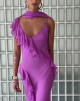 MAYARA MAXI DRESS IN MAGENTA GEORGETTE