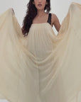 CARMELA MAXI DRESS IN CREAM VISCOSE GEORGETTE