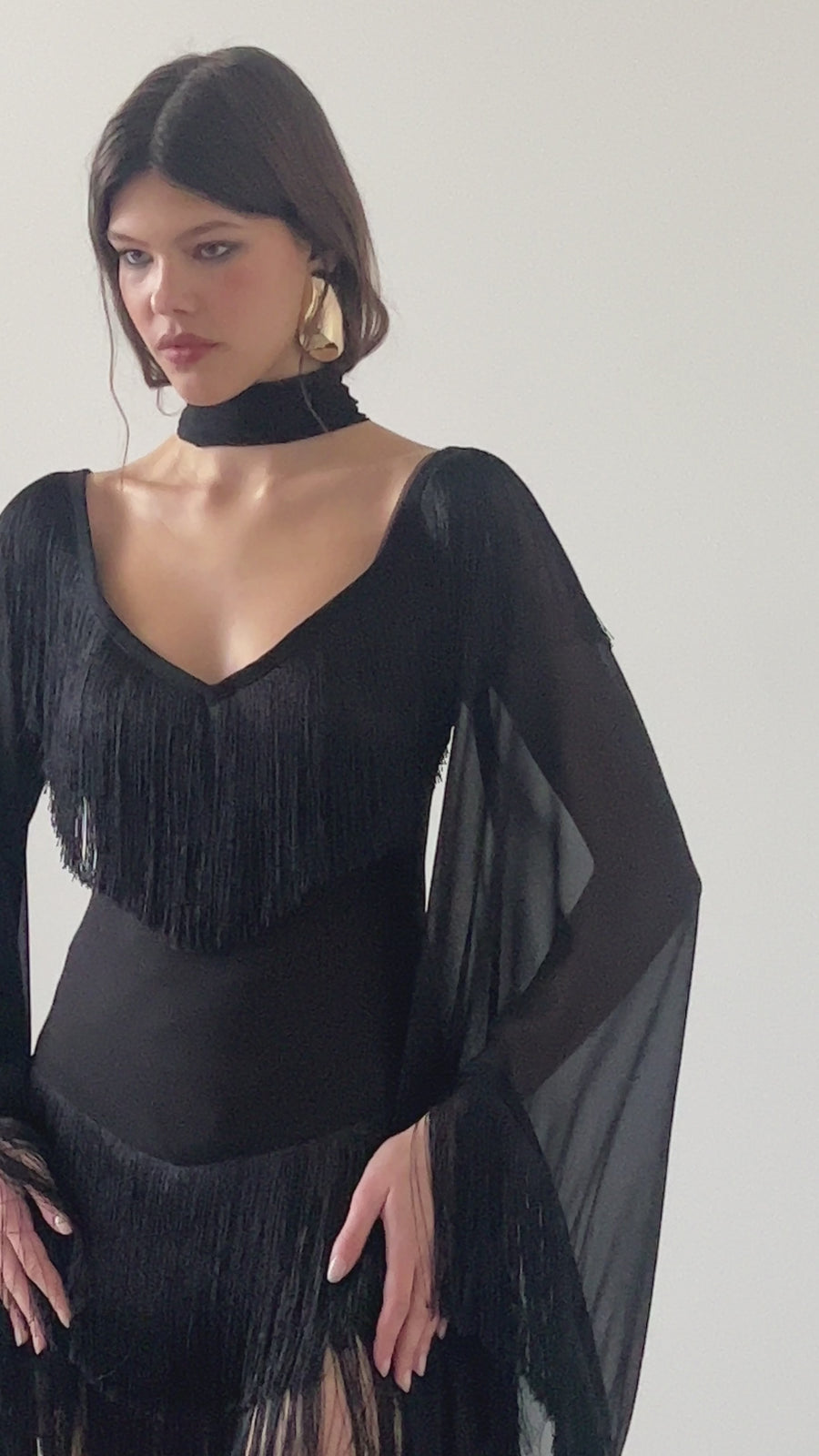 CRISTAL MINI DRESS IN POLY CHIFFON