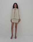 MAITE MINI DRESS IN CREAM CHIFFON