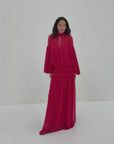 SOLANA MAXI DRESS IN RUBY RED CHIFFON