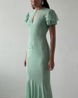 SUMATRA MAXI DRESS IN SEA GREEN GEORGETTE