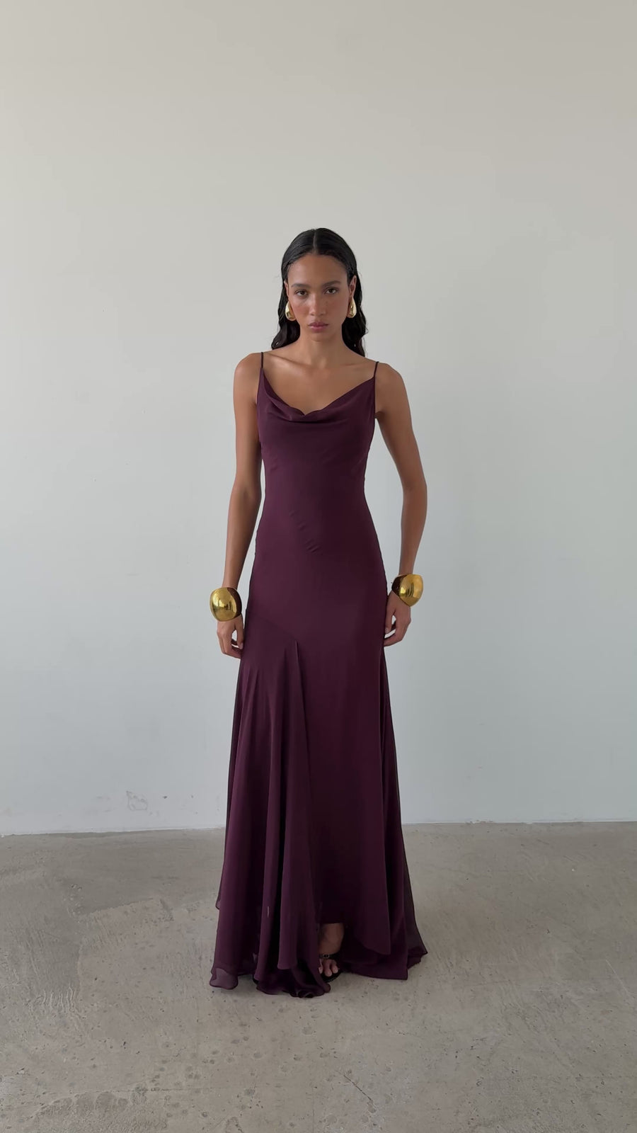 ATTICA MAXI DRESS IN EARTH SILK CHIFFON