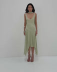 AURORA MIDI DRESS IN MINT GREEN VISCOSE GEORGETTE