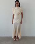 VASUDHA MIDI DRESS IN CREAM JERSEY