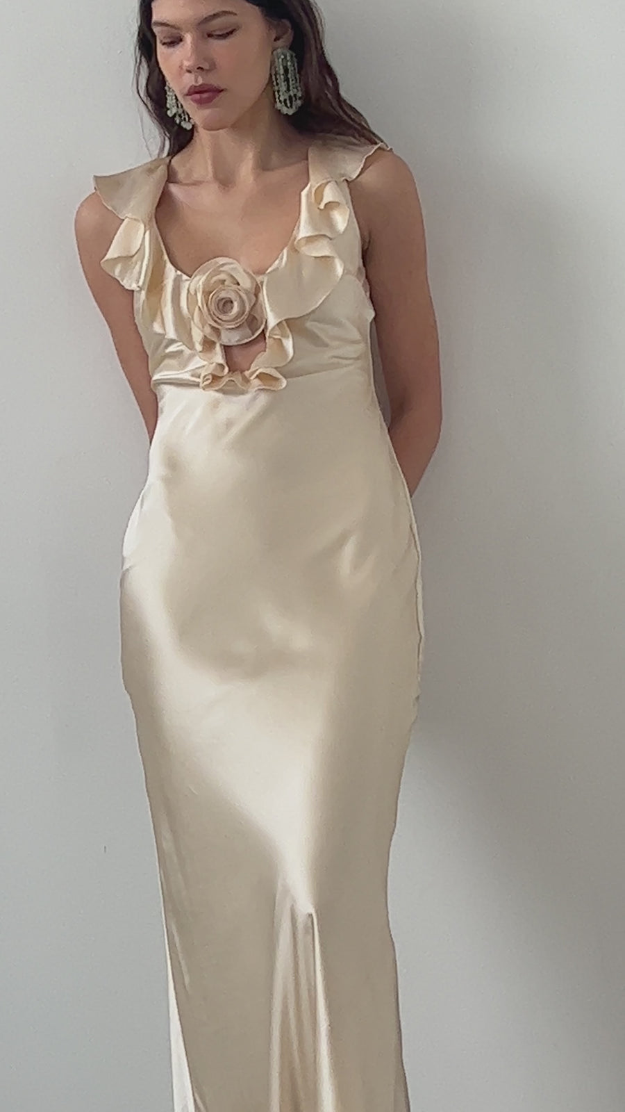 NEMA LONG DRESS IN SILK SATIN