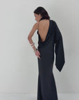 MIREYA MAXI DRESS IN BLACK SPANDEX JERSEY