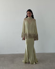 SUELO SKIRT IN SAND SILK SATIN