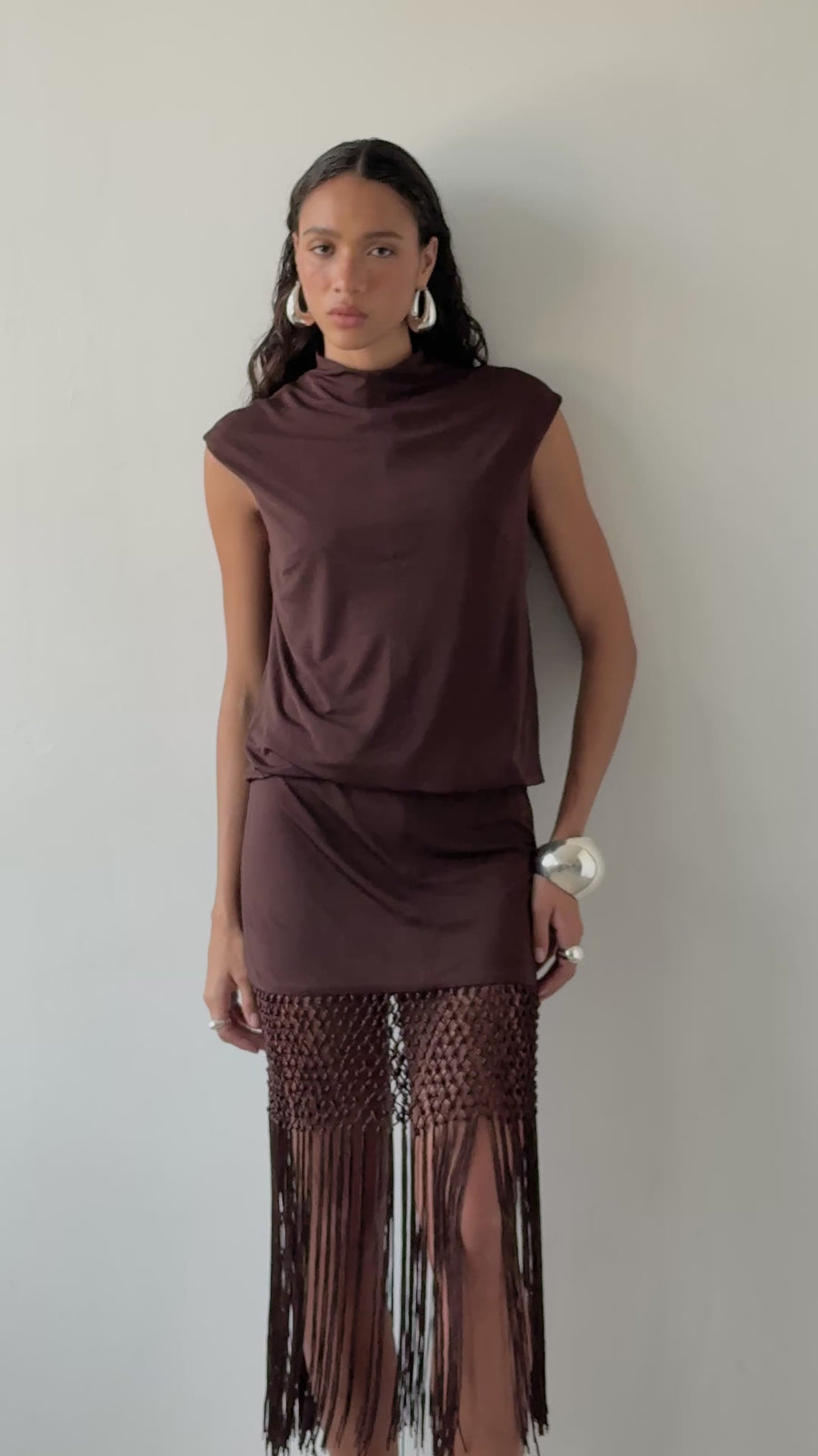 BENTU MINI DRESS IN CEDAR JERSEY