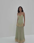 ESTELA MAXI DRESS IN MINT GREEN VISCOSE GEORGETTE
