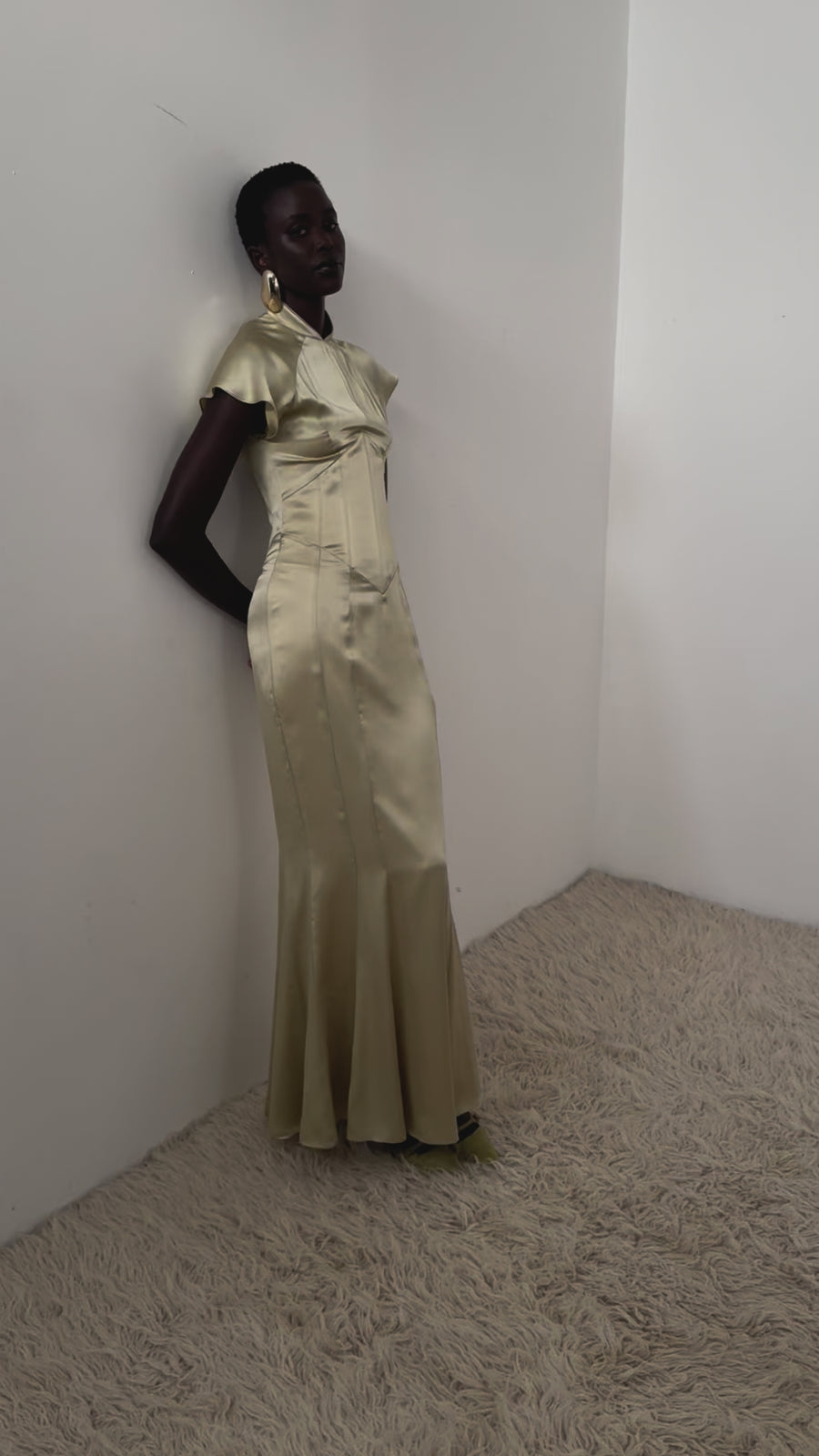 ALIZEE MAXI DRESS IN SILK SATIN